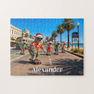 Customise Koalas Skateboarding Christmas 252pc Jigsaw Puzzle
