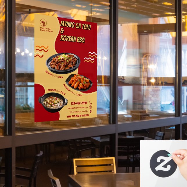 Customise Korean Restaurant Advertisement Front (Restaurant Window)