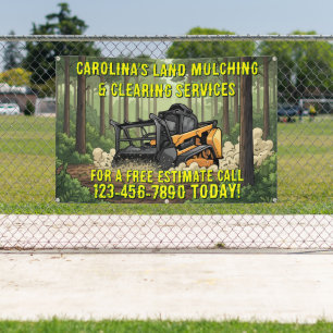 Customise Land Clearing Mulching Contractor Fence Banner