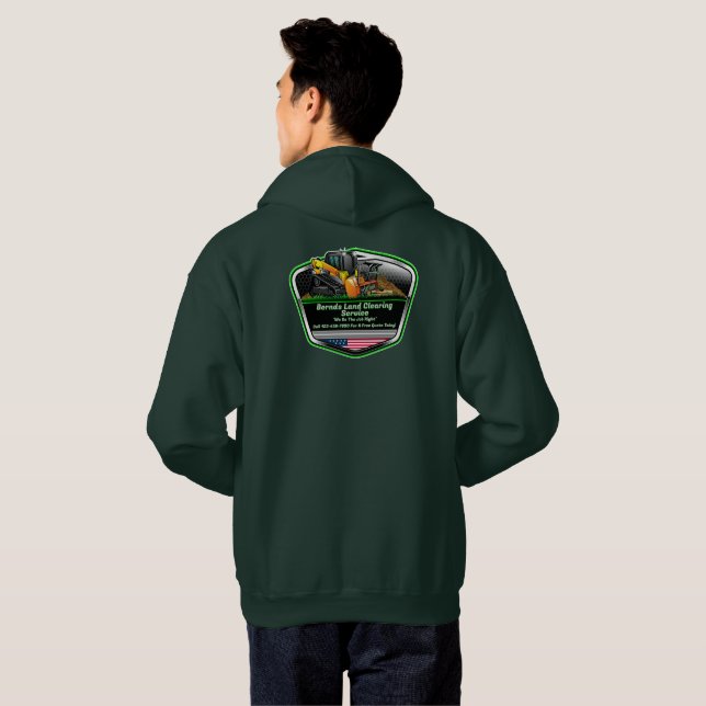 Customise Land Clearing Mulching Service Logo  Hoodie (Back Full)
