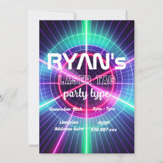 Customise laser tag birthday invitation