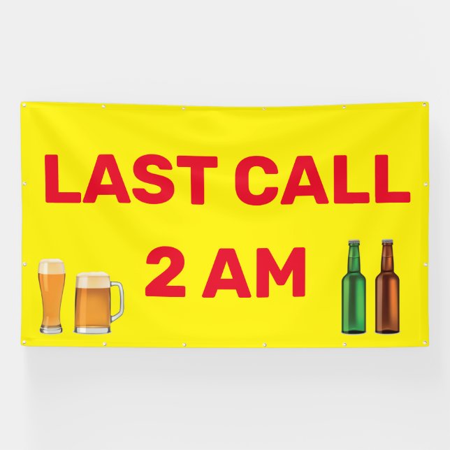 Customise Last Call 2AM Bar Pub Business  Banner (Horizontal)