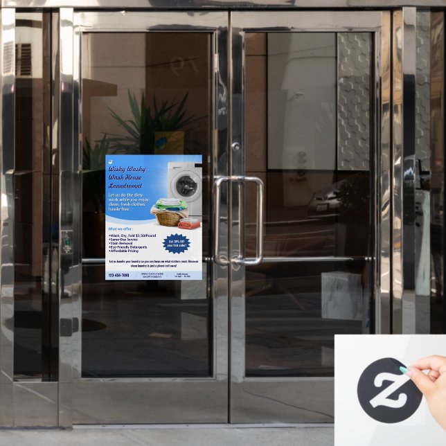 Customise Laundromat Laundry Service Wash and Fold (Office Door)