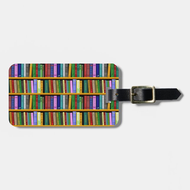 Customise Library Design Luggage Tag (Front Horizontal)