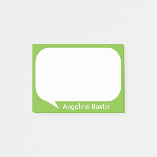 Customise lime green and white Talk Bubble Post-it Notes (Front)