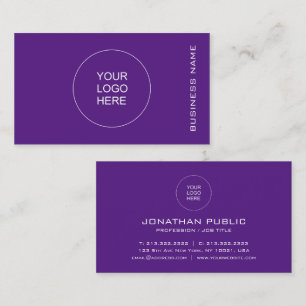 Customise Logo Elegant Royal Purple Template Business Card