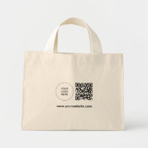 Customise Logo Website Address Template QR Code Mini Tote Bag
