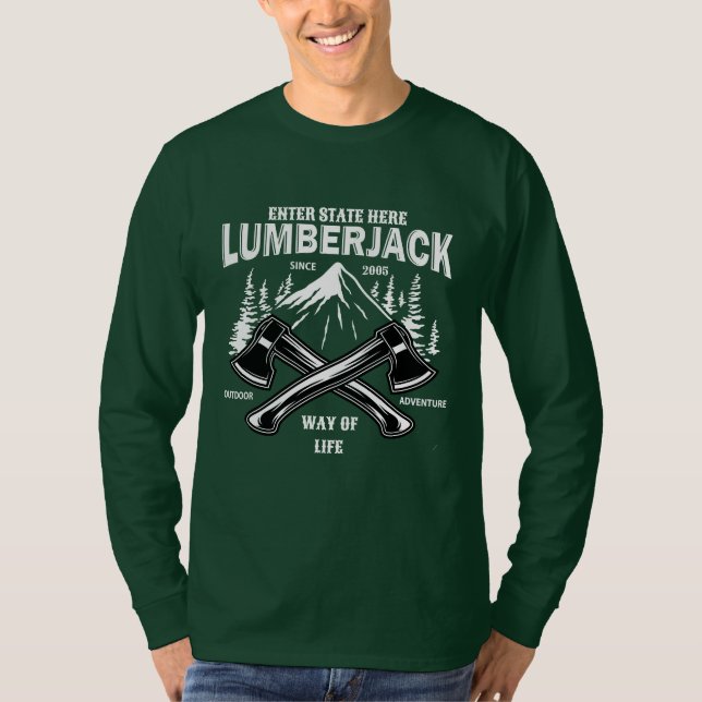 Customise Lumberjack Crossed Axes Way of Life Sinc T-Shirt (Front)