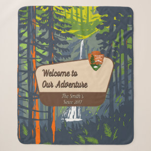 Customise Marymere Falls Family Camping Adventure Sherpa Blanket