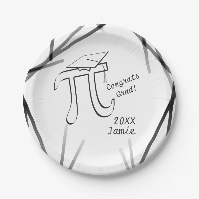 Customise Math Pi Grad Paper Plate (Front)