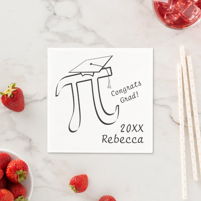 Customise Math Pi Graduation Paper Napkins (Insitu)