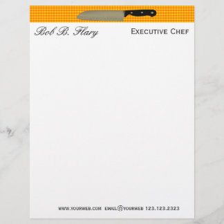 Customise ME Chef Santoku Knife Culinary Letterhead