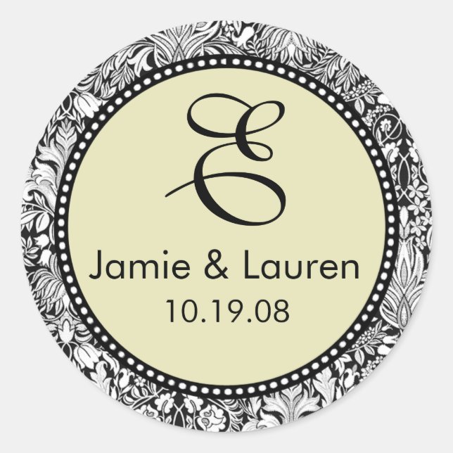 Customise Me ...Monogram Wedding Stickers (Front)