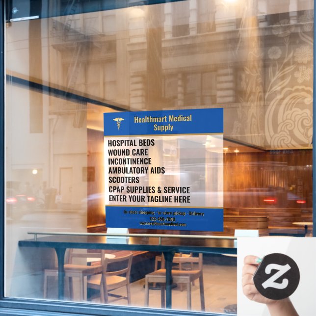 Customise Medical Supply Shop Product List Advert (Cafe Window)