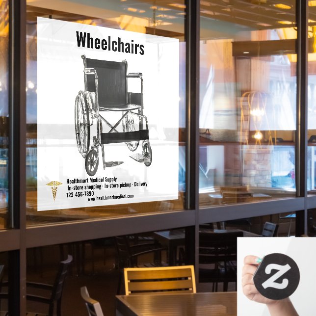 Customise Medical Supply Shop Wheelchair Large  (Restaurant Window)