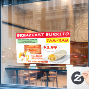 Customise Mexican Restaurant Breakfast Burrito 