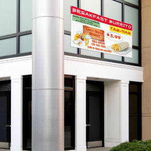 Customise Mexican Restaurant Breakfast Burrito  Banner