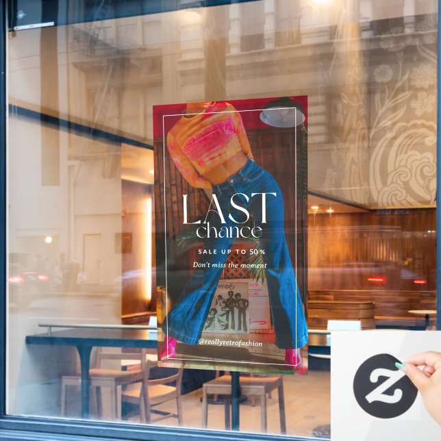 Customise Minimal Modern 90s Fashion Sale Clearanc (Cafe Window)