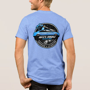 Customise Mobile Car Wash Detailing Blue Business Tri-Blend Shirt