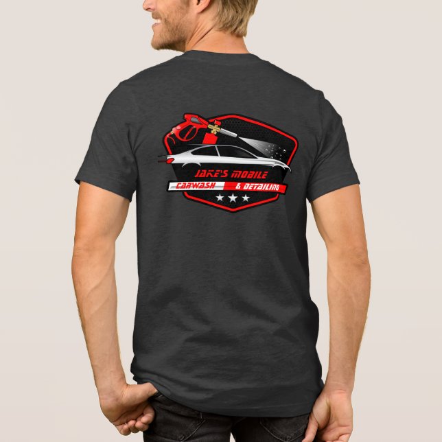 Customise Mobile Car Wash Detailing Business Tri-Blend Shirt (Back)