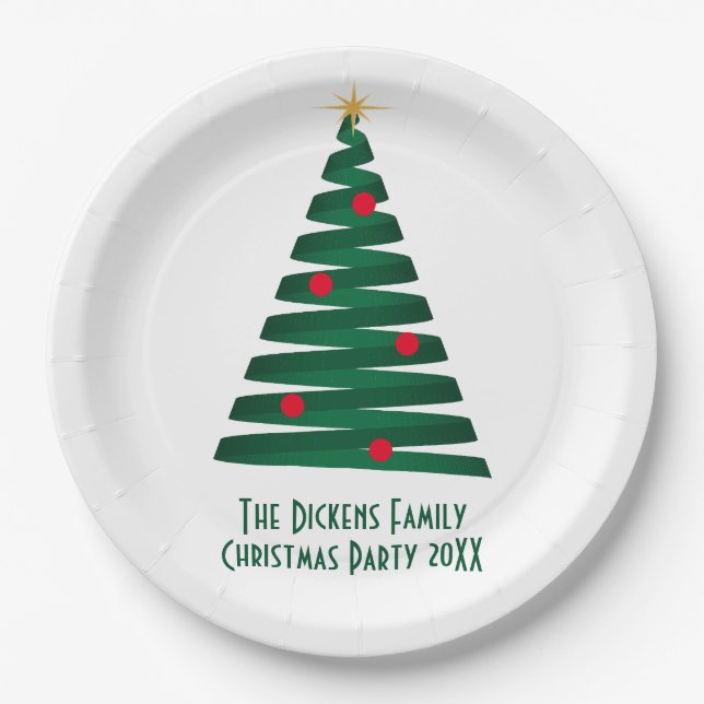 Customise"Mod" Graphic Christmas Tree Paper Plates (Front)