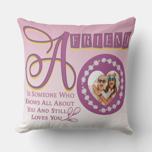 Customise Modern Best Friends Chic Quote Throw Pil Cushion (Front)