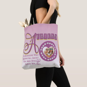 Customise Modern Best Friends Chic Quote Tote Bag