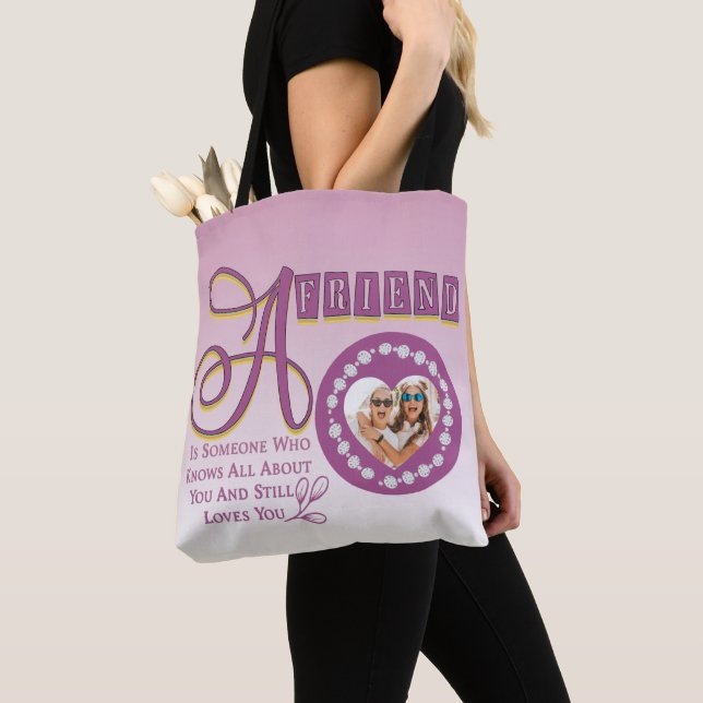 Customise Modern Best Friends Chic Quote  Tote Bag (Close Up)