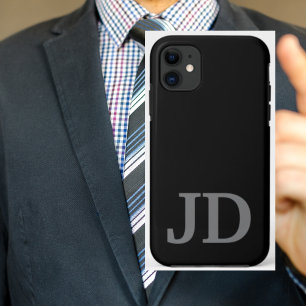 Customise Modern Black Monogram Name Case-Mate iPhone Case
