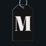 Customise monogram initial black white gift tags<br><div class="desc">Customise monogram initial black white Gift Tags</div>