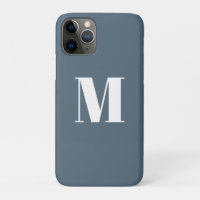 Customise monogram initial blue / grey white