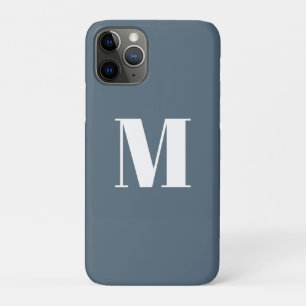 Customise monogram initial blue / grey white Case-Mate iPhone case
