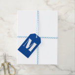 Customise monogram initial blue white gift tags<br><div class="desc">Customise monogram initial blue white Gift Tags</div>