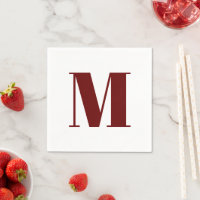 Customise monogram initial burgundy white
