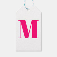 Customise monogram initial pink fuchsia white
