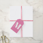Customise monogram initial pink white gift tags<br><div class="desc">Customise monogram initial pink white Gift Tags</div>
