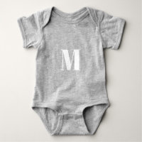Customise monogram initial white grey