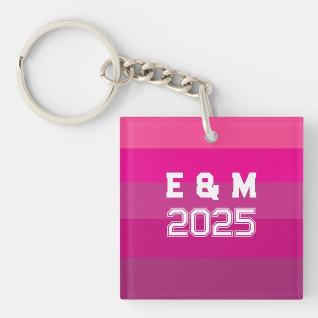 Customise Monogram Love  Key Ring (Front)