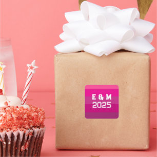 Customise Monogram Love Square Sticker