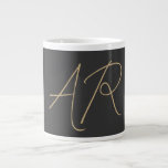 Customise Monogram Plain Grey Beige Large Coffee Mug<br><div class="desc">In addition to a quality material and a quality print,  this design offers you a simple,  modern,  minimalist approach. An unmissable template.</div>
