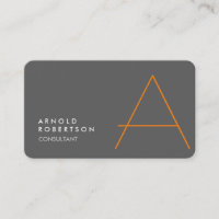 Customise Monogram Plain Grey Trendy Business Card