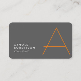 Customise Monogram Plain Grey Trendy Business Card