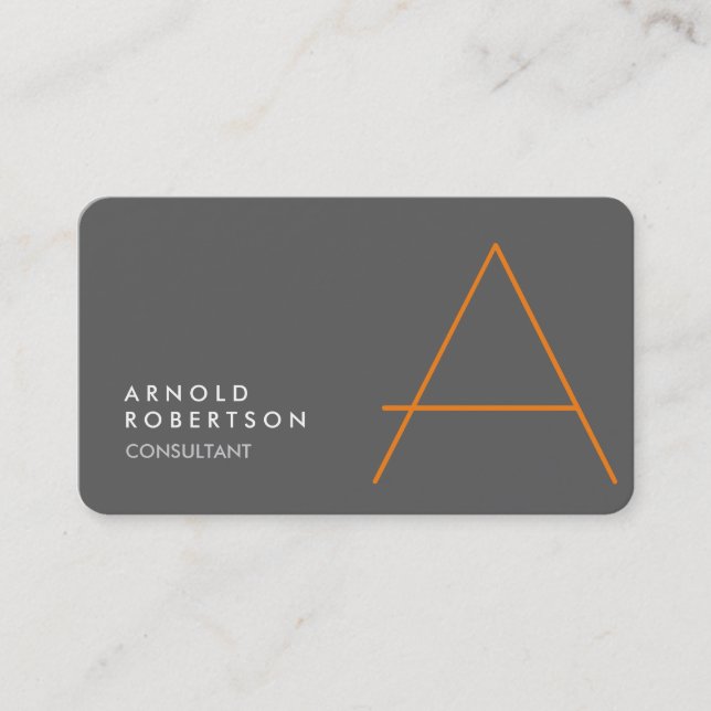 Customise Monogram Plain Grey Trendy Business Card (Front)