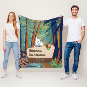 Customise Moran State Park Family Camping Adventur Fleece Blanket