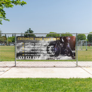 Customise Motorcycle Repair Shop Large Banner