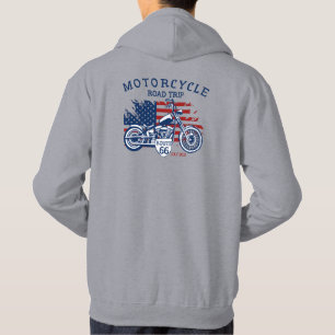 Customise Motorcycle Road Trip Route 66 USA Flag Hoodie