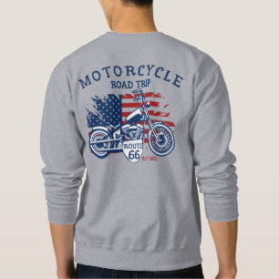 Customise Motorcycle Road Trip Route 66 USA Flag Sweatshirt