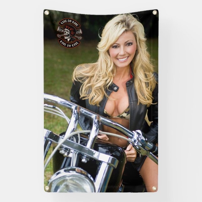 Customise Motorcycle Shop Logo Bikini Babe Vertica Banner (Vertical)