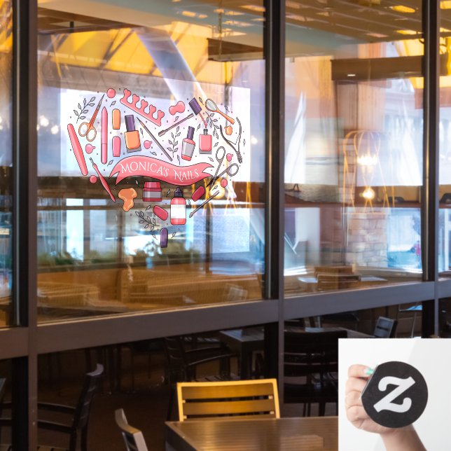 Customise Nail Salon Heart Nail Tools Polish   (Restaurant Window)