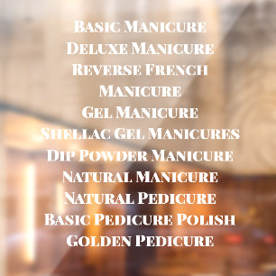 Customise Nail Salon Spa Detailed List of Serviced